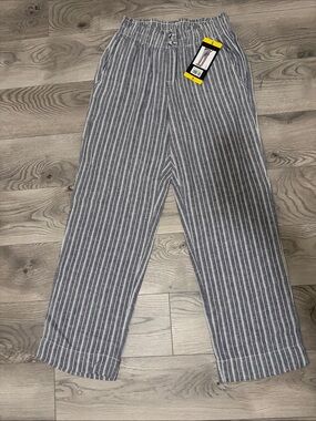 Briggs Blue Stripe Linen/Rayon blend Wide Leg Pants